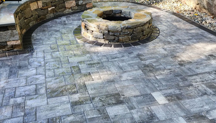 CT patio design firepit hardscape